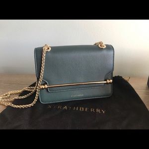 Strathberry East/West Mini in Bottle Green